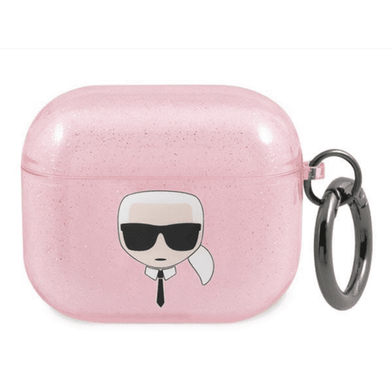 Karl Lagerfeld Karl Lagerfeld KLA3UKHGP AirPods 3 kryt růžová/růžová Glitter Karl`s Head