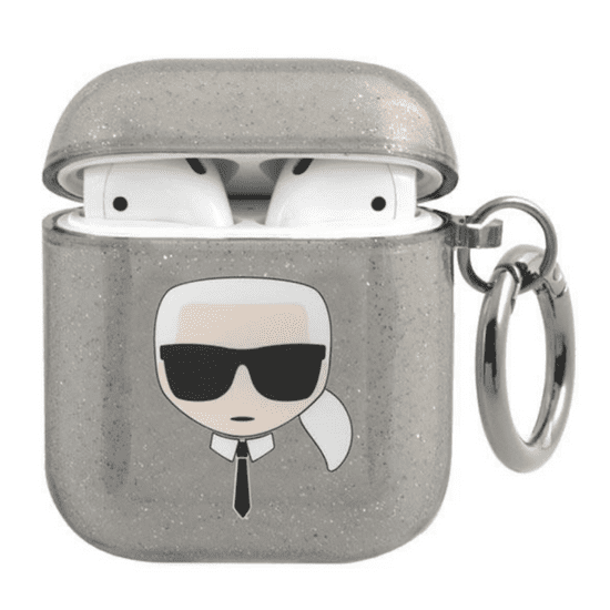 Karl Lagerfeld Karl Lagerfeld KLA2UKHGK Kryt AirPods černý/černý Glitter Karl`s Head