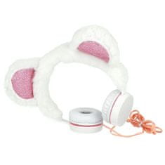 Plush Bear plyšové sluchátka s ušima, bílé