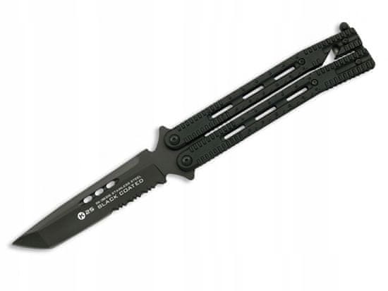 K25 Motýlí nůž K25 36215 Balisong Black Serr