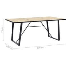 Greatstore Jídelní stůl dubový 200 x 100 x 75 cm MDF