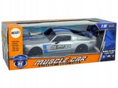 Lean-toys Sports Car R/C 1:16 Silver Blue Pil