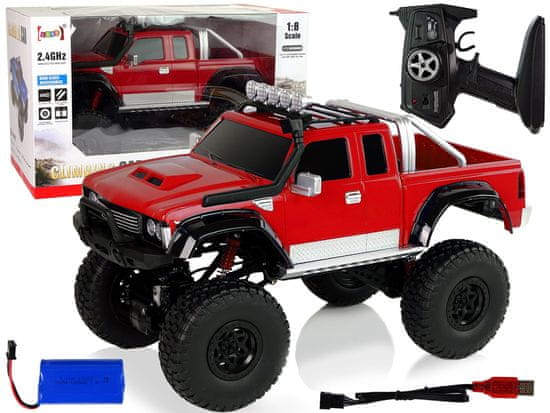 Lean-toys Auto Off-Road R/C 2,4G Horolezecké auto 1:8 Red