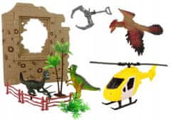 Lean-toys Velký Dinosaur Park Set Dinosauři Auto Helicopter