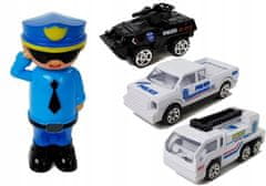 Lean-toys Auto Police Stowage Garage 2v1 Policista Małe A