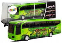 Lean-toys Jurský park Zelený Dinosauří autobus s provázkem