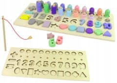 Lean-toys Vzdělávací dřevěná hrací deska 4v1 Numbers G Figures