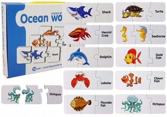 Lean-toys Puzzle Vzdělávací logická hra World of Oceans 10 Connected