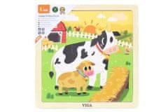 Viga Toys Handy Wooden Fudge Puzzle 9 elementů