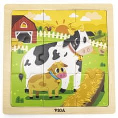 Viga Toys Handy Wooden Fudge Puzzle 9 elementů