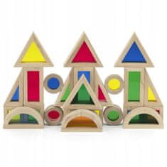 Viga Toys Dřevěné barevné bloky Sada 24 prvků
