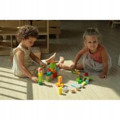 Viga Toys Dřevěné vzdělávací ZOO bloky v kbelíku 50