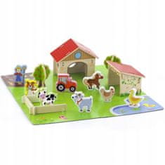 Viga Toys Dřevěná farma pro zvířata 3D Zagroda se zw