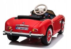 Lean-toys BMW Retro červené lakované auto na baterie