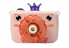Lean-toys Kamera vypouští mýdlové bubliny na růžové baterie
