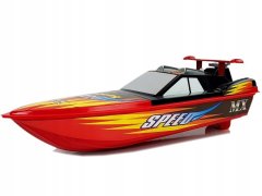 Lean-toys Loď Motorový člun na červeno-žluto-černé baterie