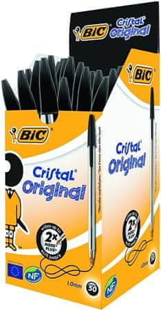 Bic Kuličkové pero "Cristal Original", černá, 0,32 mm, s víčkem, 8373639