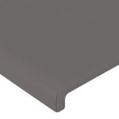 Vidaxl Čelo postele s LED šedé 90x5x78/88 cm umělá kůže