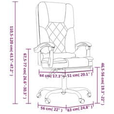 Vidaxl Masážní polohovací kancelářské křeslo šedé umělá kůže