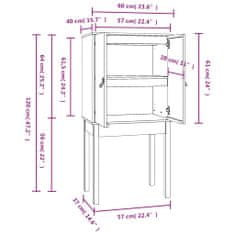 Vidaxl Skříň highboard šedá 60x40x120 cm masivní borové dřevo