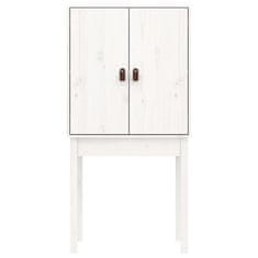 Greatstore Skříň highboard bílá 60 x 40 x 120 cm masivní borové dřevo