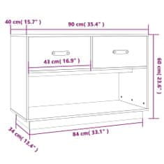 Greatstore TV skříňka medově hnědá 90x40x60 cm masivní borové dřevo