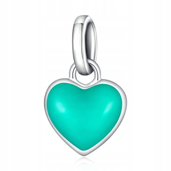 FRAISE Stříbrný přívěsek (charms) na náramek zelené srdce S925