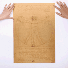 Tie Ler  Plakát Leonardo Da Vinci Manuscript Vitruvian Man 