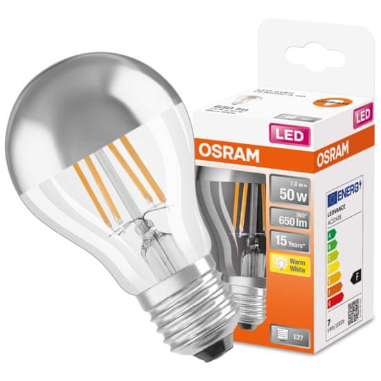 Osram LED žárovka zrcadlová A60 E27 6,5W = 34W 650lm 2700K Teplá bílá