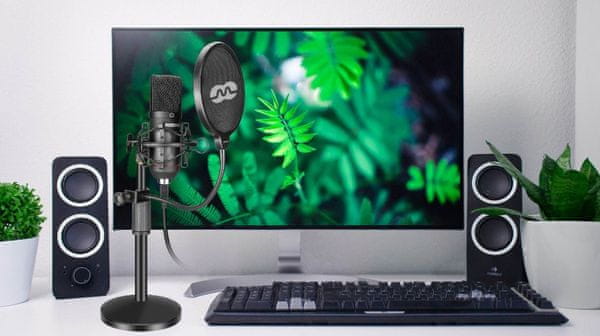 moderný kondenzátorový mikrofón mozos mkit odpružený držiak univerzálne použitie vhodný na točenie vlogov podcastov usb kábel pop filter