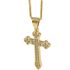 IZMAEL Náhrdelník Gold Cross-Zlatá KP23306