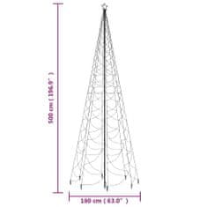 Vidaxl Vánoční stromek s kovovým sloupkem 1 400 LED barevný 5 m