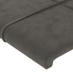 Greatstore Čelo postele typu ušák tmavě šedé 203x16x78/88 cm samet