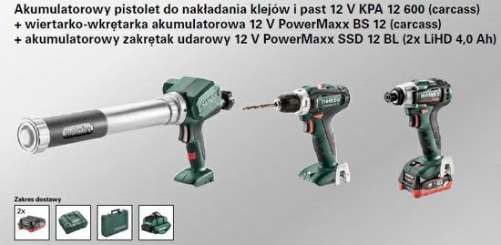 Metabo METABO.COMBO SET 12V (BS 12 + SSD 12 BL + KPA 12