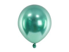 PartyDeco Saténové balónky zelené 12cm 50ks