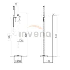 Invena PAROS BW-09-W04-A Vanová baterie volně stojící, černá - Invena