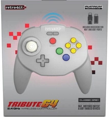 Retro-Bit Tribute64 2.4G Pad PC Switch Nintendo 64
