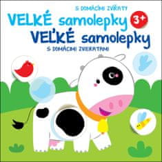 Velké samolepky s domácími zvířaty Kravička - Veľké samolepky s domácimi zvieratami Kravička