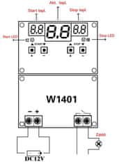 HADEX Digitální termostat W1401, -9 až 99°C