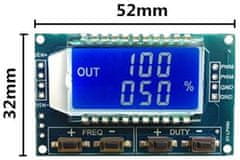 HADEX PWM generátor 1Hz - 150kHz s LCD displejem