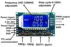 HADEX PWM generátor 1Hz - 150kHz s LCD displejem