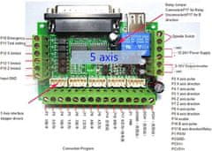 HADEX Interface MACH3 CNC pro 5 krokových motorků