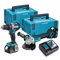 Makita DHP484 šroubovák, bruska DGA506 DLX2210TJ1