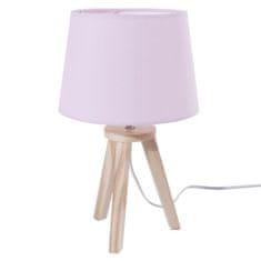 Atmosphera Noční lampa do dětského pokoje nebo ložnice 31 cm růžové dřevo a tkanina