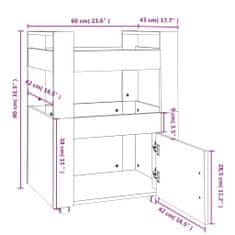 Greatstore Kuchyňský vozík šedá sonoma 60 x 45 x 80 cm kompozitní dřevo