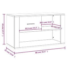 Vidaxl Botník betonově šedý 80 x 35 x 45 cm kompozitní dřevo