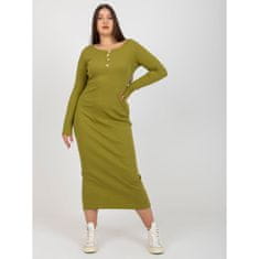 FANCY Dámské šaty s rozparkem na zádech plus size JULIA světle zelené FA-SK-0244.96_392968 Univerzální