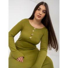 FANCY Dámské šaty s rozparkem na zádech plus size JULIA světle zelené FA-SK-0244.96_392968 Univerzální