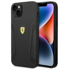 Ferrari FEHCP14MRBUK hard silikonové pouzdro iPhone 14 PLUS 6.7" black Leather Stamp Sides