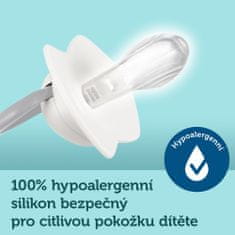 Canpol babies Set symetrických silikonových dudlíků Light touch 6-18m Pure color modrý